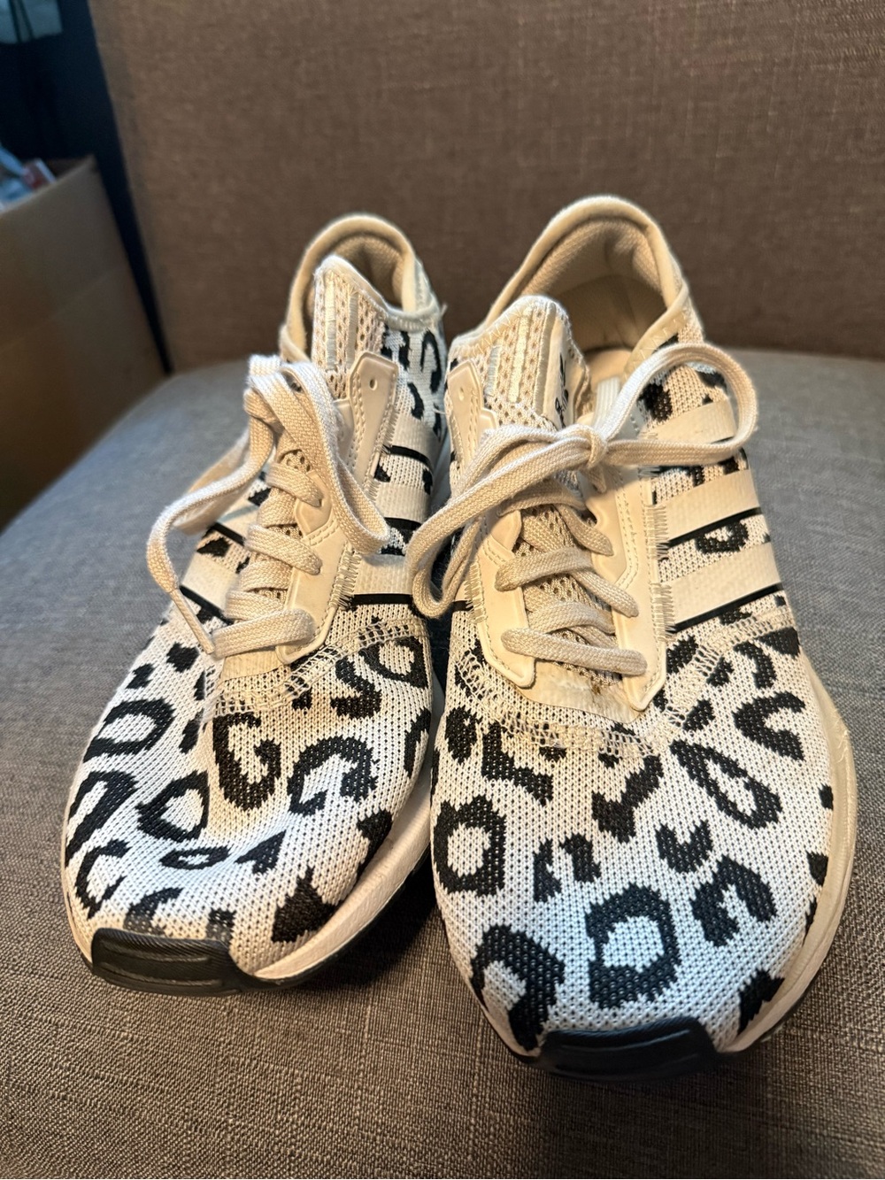 Adidas Leopard Print Knit Sneakers | Gently Used | size 10